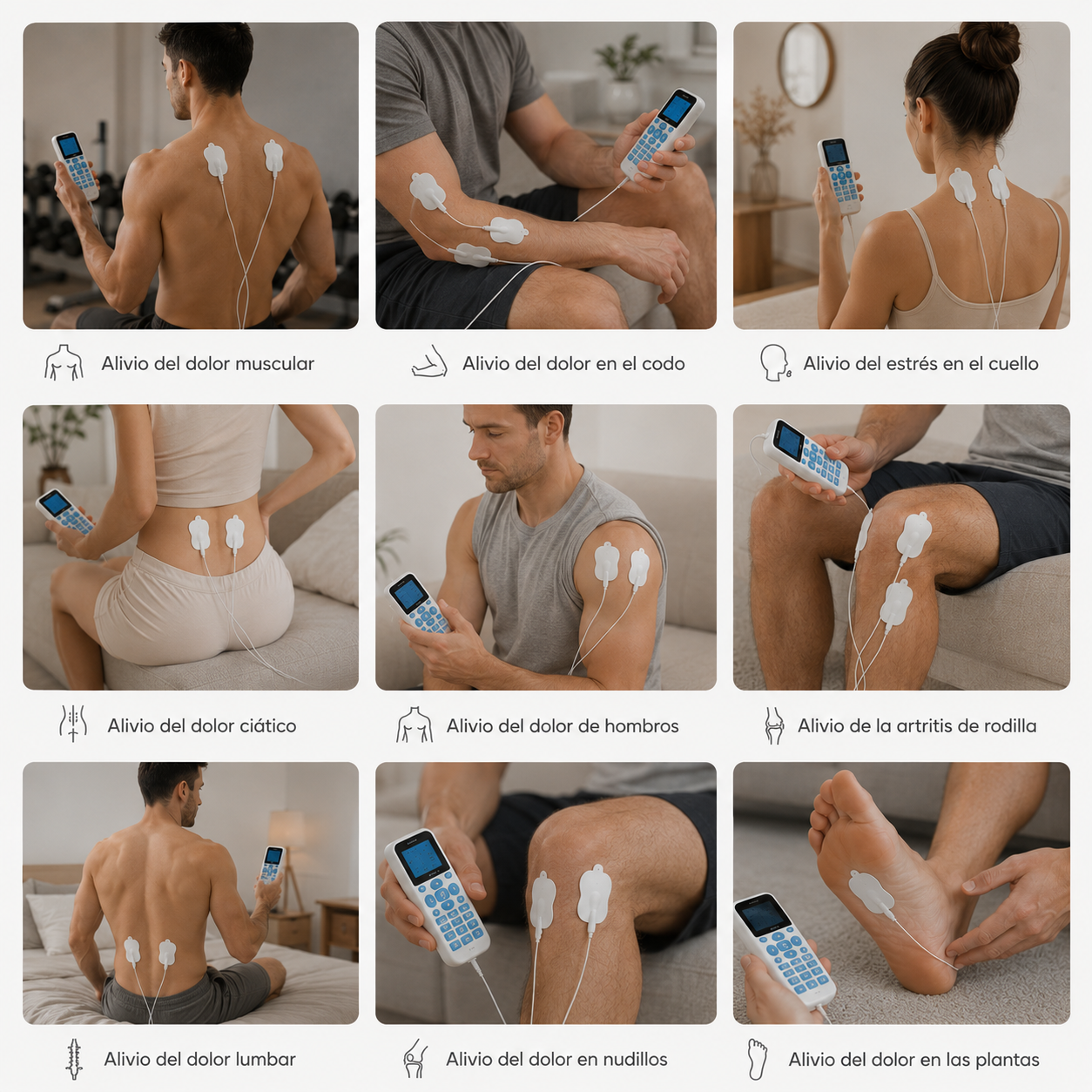 Electroestimulador y Masajeador Muscular Terapéutico FISIOSHOCK 4 Canales