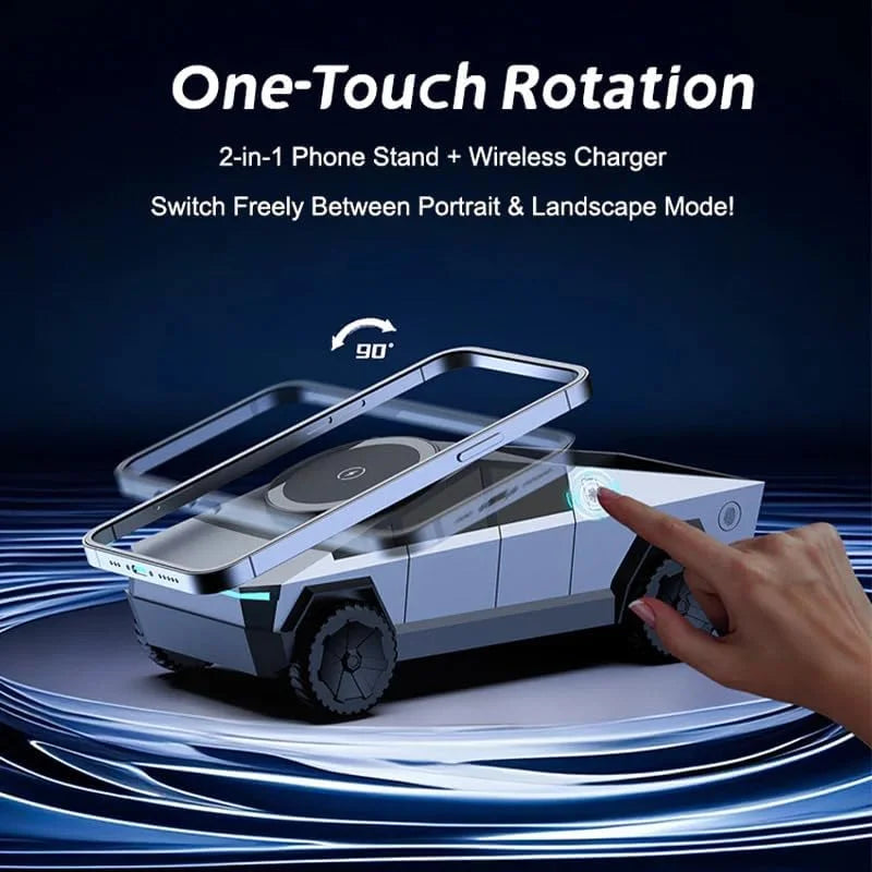 Charger Phone Stand Cybertruck 3 in 1 Magnetic Fast Wireless  for Iphone 17 16 15 Pro Max Apple Samsung Watch Airpods Pro